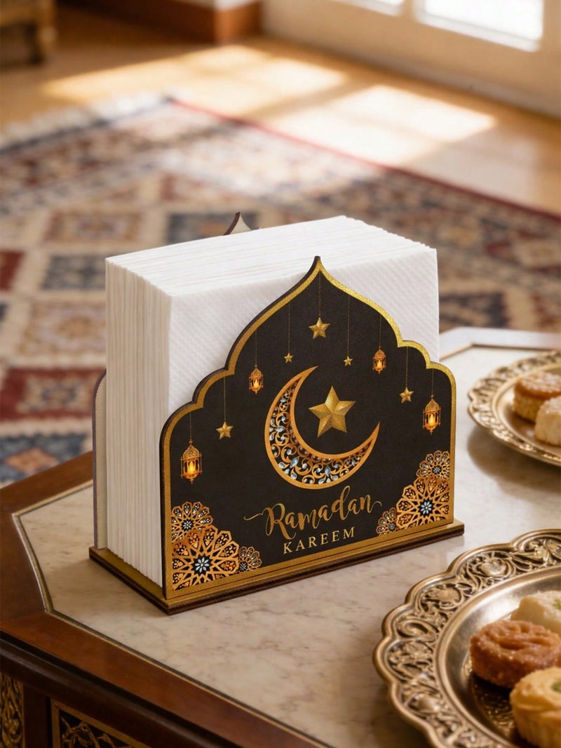 Ramadan Tissue Holder with Crescent & Lantern Design – Elegant Table Décor (Holder Only) - Image 5